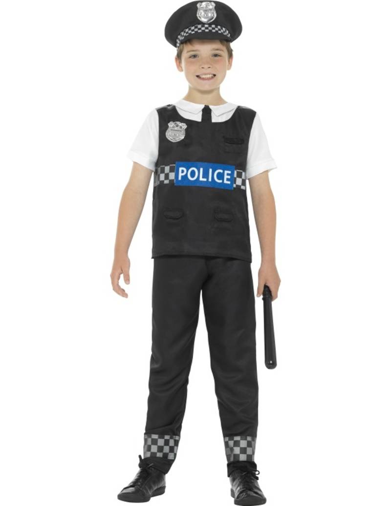 Polizist-Kinderkostüm schwarz/weiss von SMIFFY'S