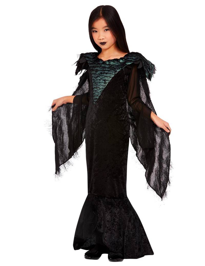 Raben-Prinzessin-Kostüm für Mädchen Halloweenkostüm schwarz von SMIFFY'S