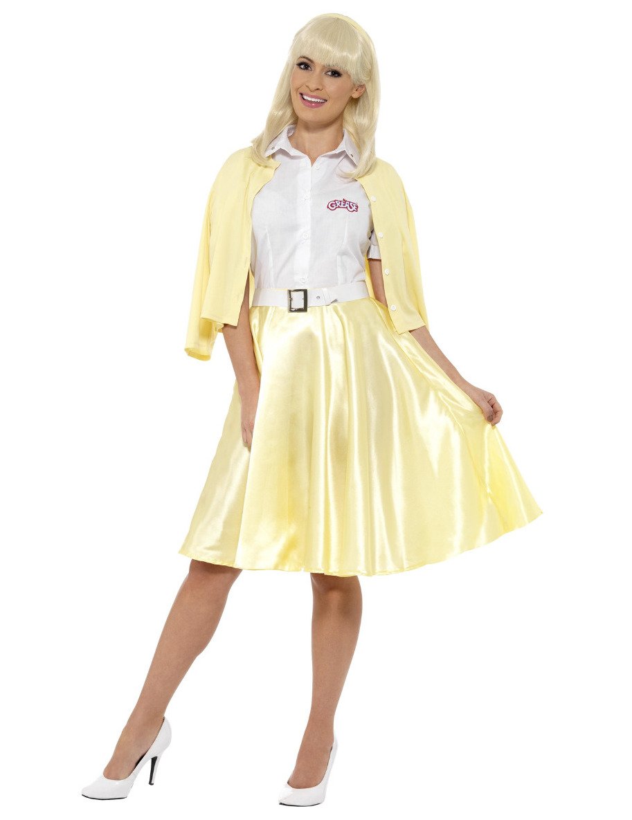 Sandy-Kostüm für Damen Grease gelb-weiss von SMIFFY'S