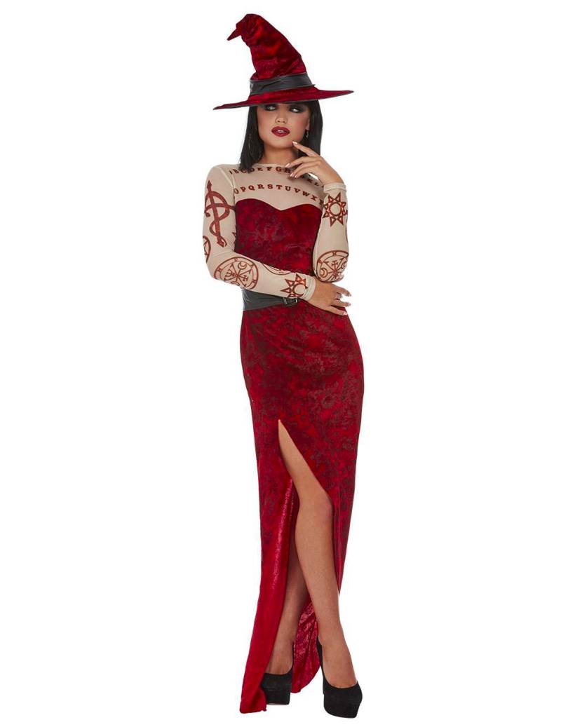 Satanisches Hexen-Kostüm für Damen Halloweenkostüm rot von SMIFFY'S