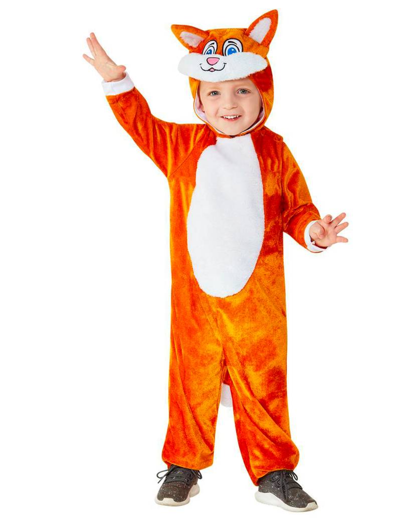 Schlauer Fuchs Kinder-Kostüm für Karneval orangefarben-weiß von SMIFFY'S