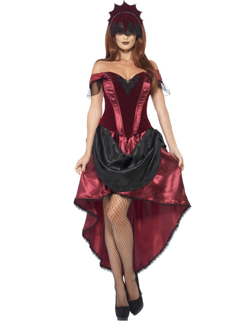 Sexy Venezianerin Damenkostüm rot-schwarz von SMIFFY'S
