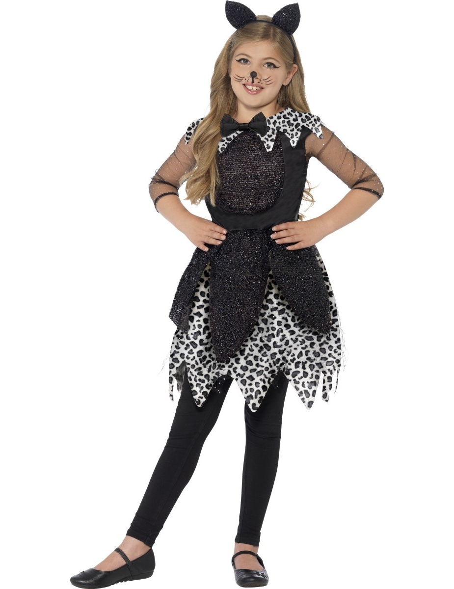 Süsser Leopard Kinderkostüm Katze schwarz-weiss Süsser Leopard Kinderkostüm Katze schwarz-weiss von SMIFFY'S