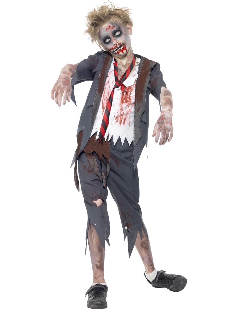 Untoter Schuljunge Halloween Kinderkostüm grau-weiss Untoter Schuljunge Halloween Kinderkostüm grau-weiss von SMIFFY'S
