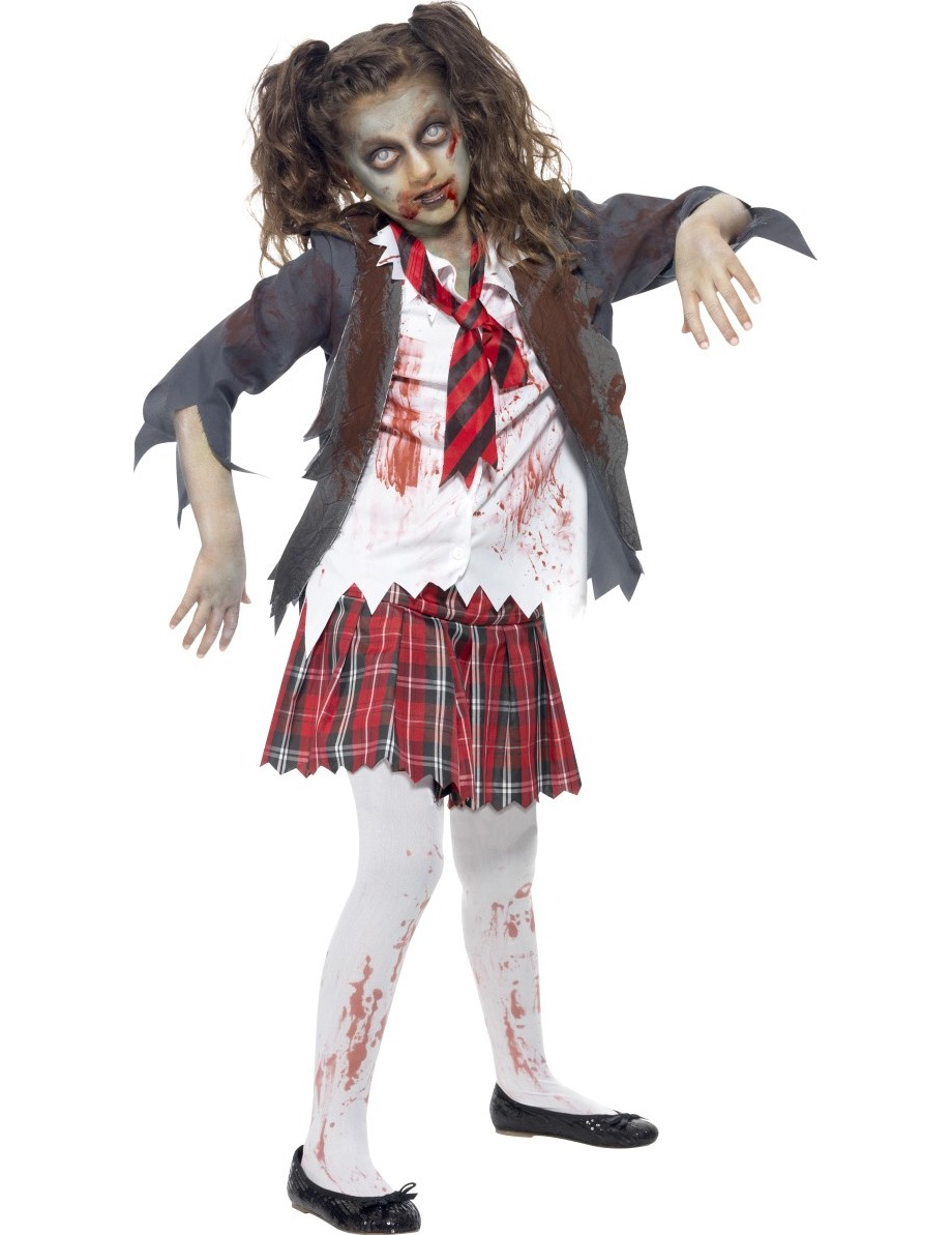 Untotes Schulmädchen Kinderkostüm Halloween Kinderkostüm grau-weiss Untotes Schulmädchen Kinderkostüm Halloween Kinderkostüm grau-weiss von SMIFFY'S