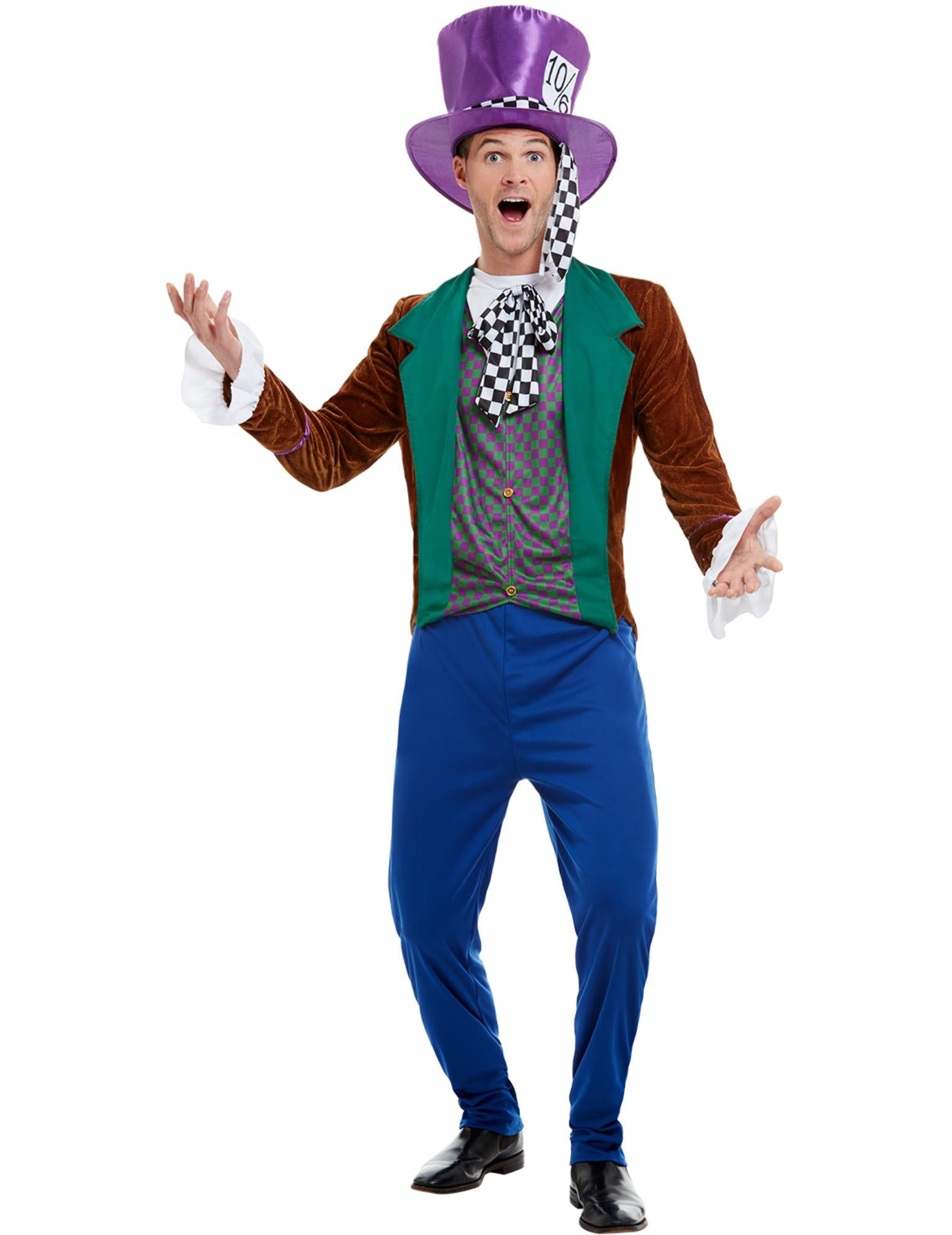 Verrücktes Hutmacher-Herrenkostüm Märchen-Kostüm Fasching blau-braun-grün Verrücktes Hutmacher-Herrenkostüm Märchen-Kostüm Fasching blau-braun-grün von SMIFFY'S