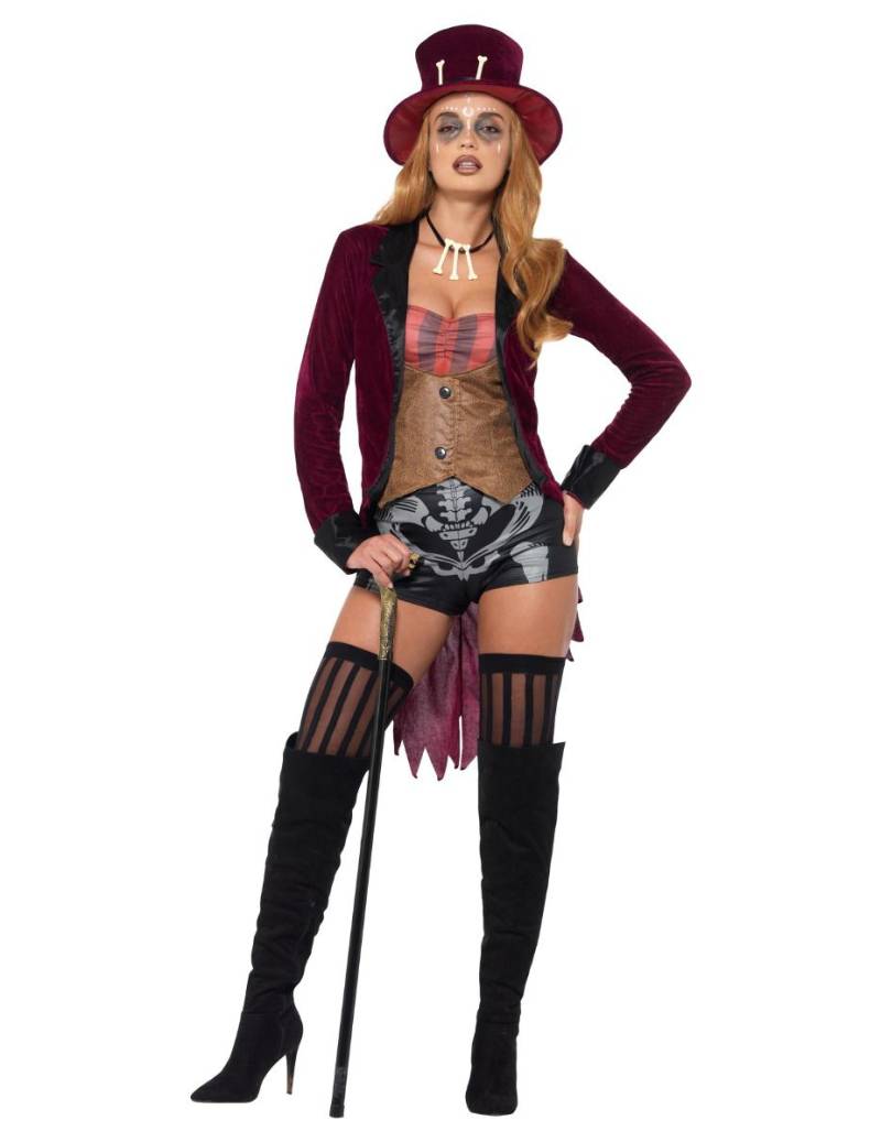 Voodoo-Kostüm für Damen Halloween-Kostüm rot-braun von SMIFFY'S