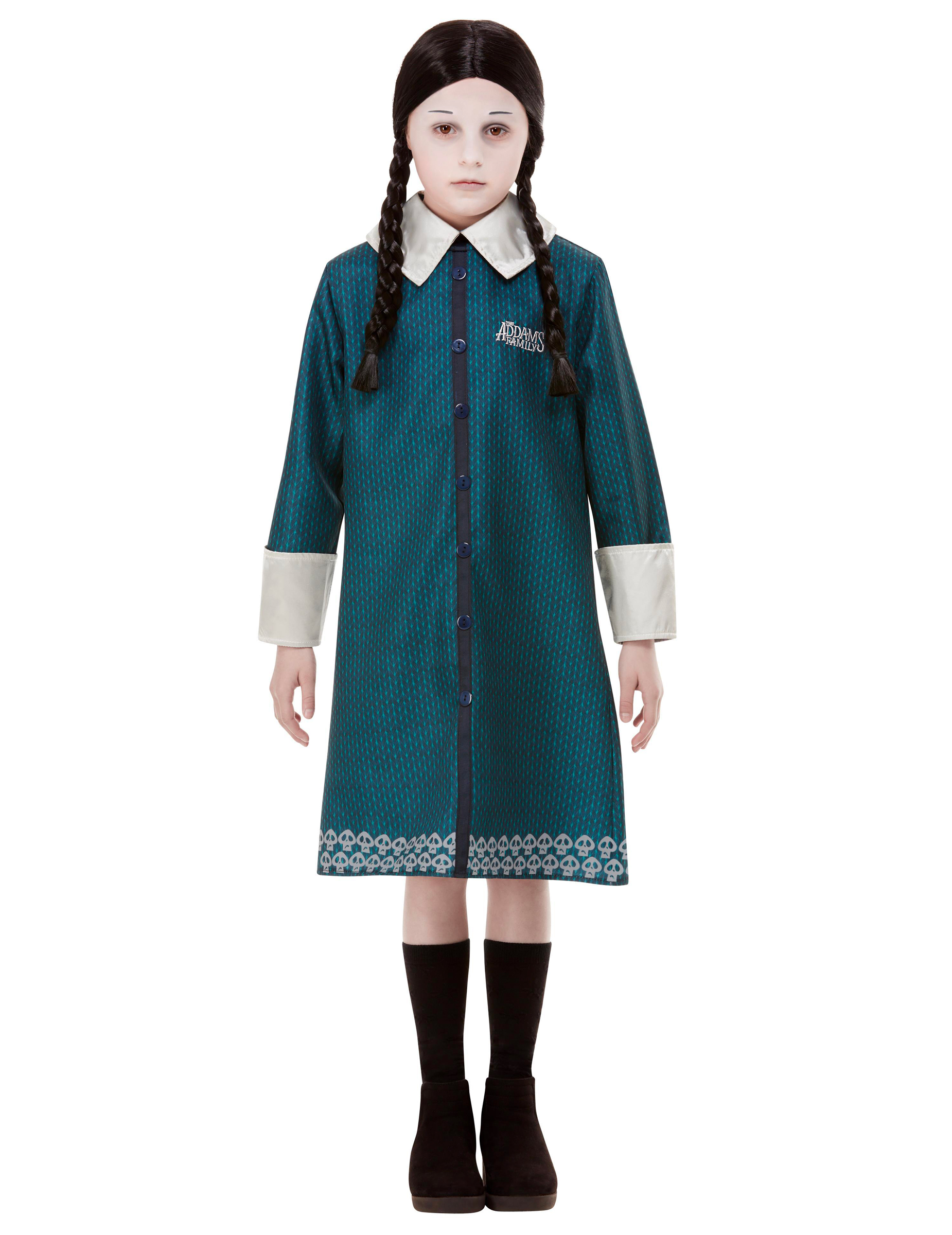 Wednesday-Kinderkostüm für Halloween Addams Family blau-weiß-schwarz Wednesday-Kinderkostüm für Halloween Addams Family blau-weiß-schwarz von SMIFFY'S