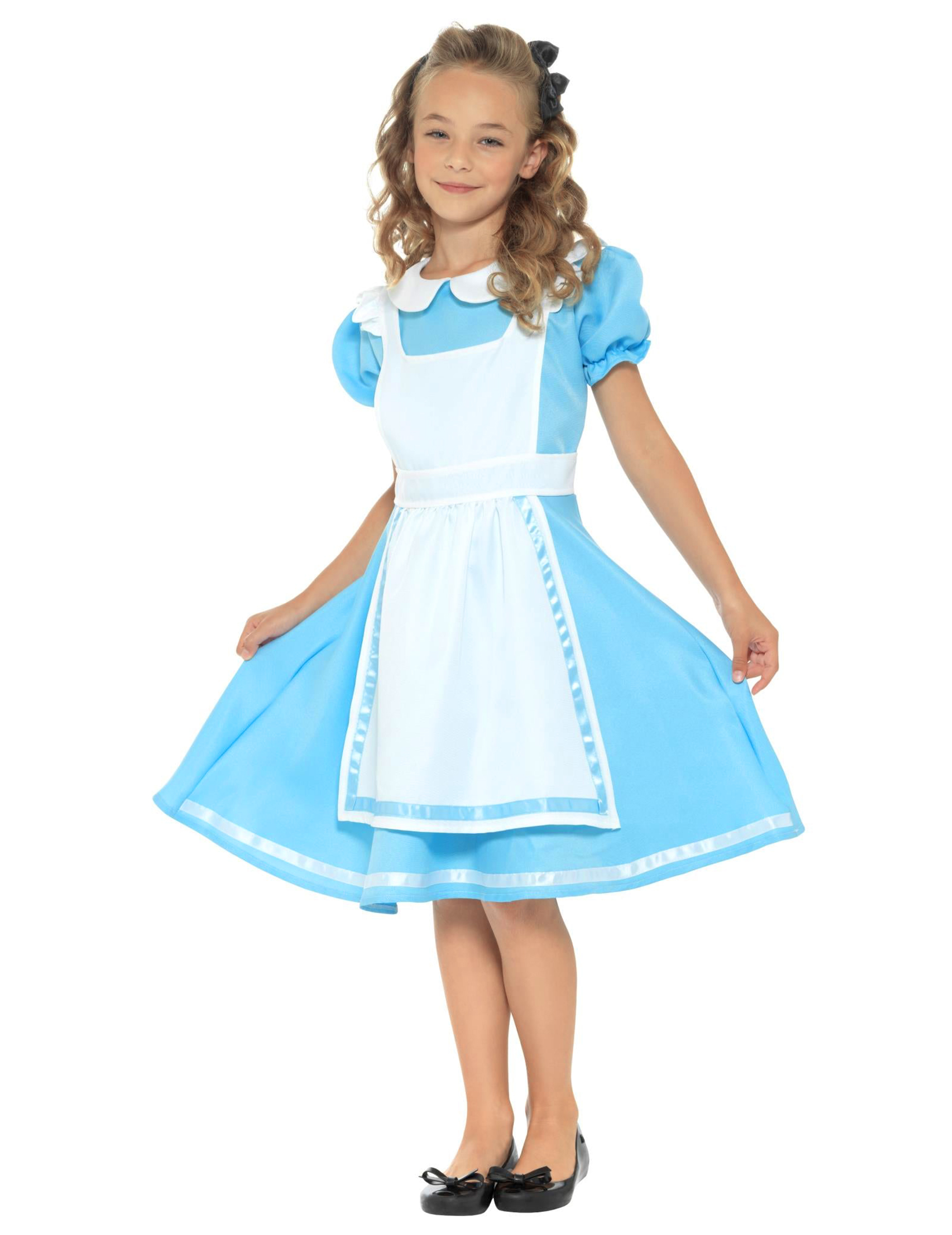 Wunderland-Kostüm für Mädchen Alice Faschingskostüm blau-weiss Wunderland-Kostüm für Mädchen Alice Faschingskostüm blau-weiss von SMIFFY'S