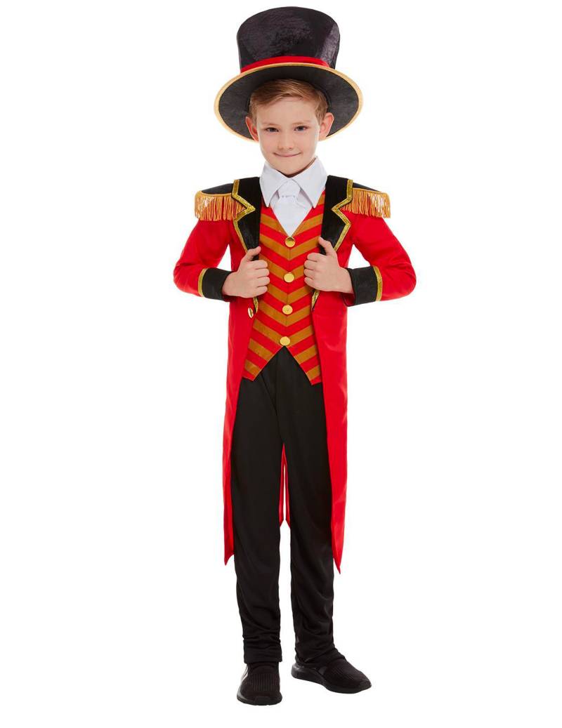 Zirkusdirektor-Kostüm für Kinder Faschingskostüm rot-schwarz-gold von SMIFFY'S