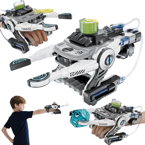 Smiesskiddo Hydraulischer Roboterarm, 106 Stück, Dual-Modus, STEM-Spielzeug für Kinder von 8–12 Jahren, zum Bauen und Starten von Flugscheiben, keine Batterien, sicheres Engineering-Wissenschaftsset von SMILESSKIDDO