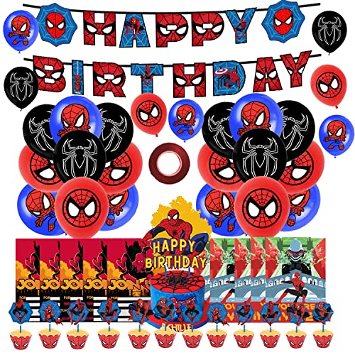 smileh Superhelden Geburtstag Deko Rächer Luftballons Alles Gute zum Geburtstag Girlande Kuchendeckel Superheld Geburtstagskarte für Jungen Mädchen Avengers Kindergeburtstag Partyzubehör