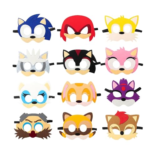 Hedgehog Partymasken Lustig Sonic Character Filz Masken Kinder Sonic The Hedgehog Kindermaske Kostüm Sonic Geburtstag Masken Sonic Hedgehog Kinder Masken Set Sonic The Hedgehog Halbmaske Party von SMLHPARTY