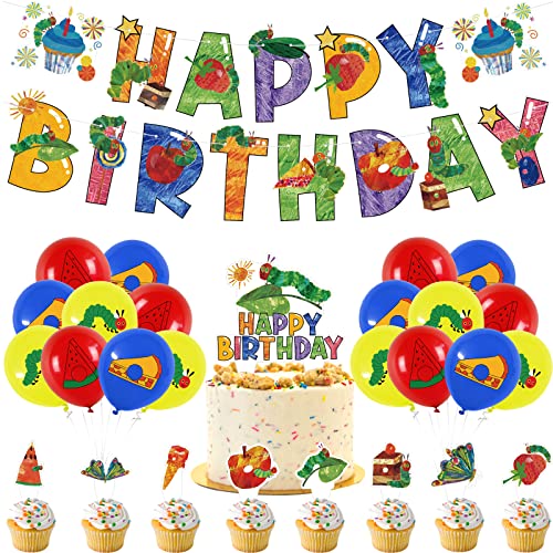 Party Deko Die Kleine Raupe Nimmersatt Geburtstag - Luftballons, Girlande und Kuchen Deko von SMLHPARTY