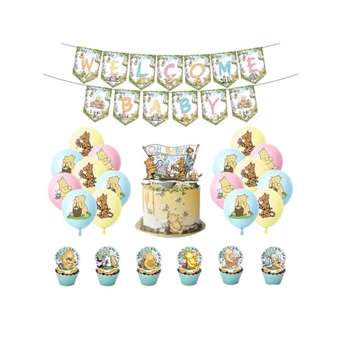 SMLHPARTY Party Deko Luftballons Deko Kuchen Topper Girlande Baby Shower Torten Deko Welcome Baby Banner, 2518RPH von SMLHPARTY