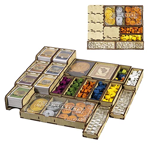 SMONEX Brettspielorganizer Kompatibel mit Viticulture Essential Edition und Allen Erweiterungen - Organizer Box aus Naturholzsperrholz - Strategie Brettspielzubehör SMONEX Brettspielorganizer Kompatibel mit Viticulture Essential Edition und Allen Erweiterungen - Organizer Box aus Naturholzsperrholz - Strategie Brettspielzubehör von SMONEX