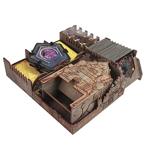 SMONEX Organizer Kompatibel mit Betrayal at House on The Hill - Aufbewahrungsorganizer mit Graviertem Design und Erstaunlichem Würfelturm - Ideal als Brettspielzubehör oder Geschenk für Brettspielfans von SMONEX