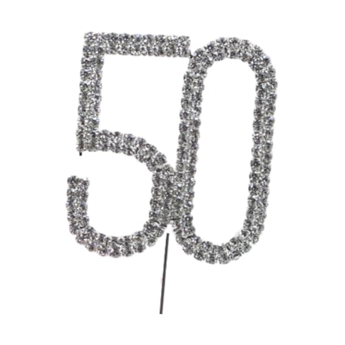 Kuchen Zahlen Deko 11.5 * 4.5cm Diamantenes Cake Topper Kuchen Hochzeitstag Tortenaufsatz Glitzer Silber Metall Strass Tortendeko für Jeden Alters Hochzeit Jahrestag Geburtstagsfeiern von SMTCM