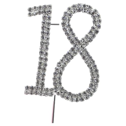 Kuchen Zahlen Deko 11.5 * 4.5cm Diamantenes Cake Topper Kuchen Hochzeitstag Tortenaufsatz Glitzer Silber Metall Strass Tortendeko für Jeden Alters Hochzeit Jahrestag Geburtstagsfeiern von SMTCM