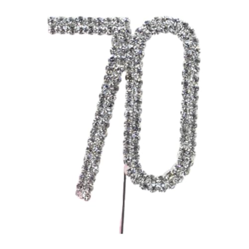 Kuchen Zahlen Deko 11.5 * 4.5cm Diamantenes Cake Topper Kuchen Hochzeitstag Tortenaufsatz Glitzer Silber Metall Strass Tortendeko für Jeden Alters Hochzeit Jahrestag Geburtstagsfeiern von SMTCM