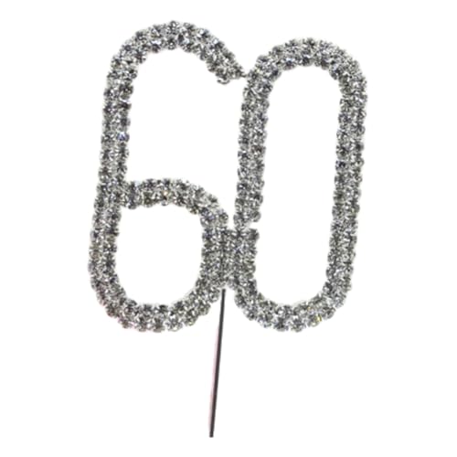 Kuchen Zahlen Deko 11.5 * 4.5cm Diamantenes Cake Topper Kuchen Hochzeitstag Tortenaufsatz Glitzer Silber Metall Strass Tortendeko für Jeden Alters Hochzeit Jahrestag Geburtstagsfeiern von SMTCM