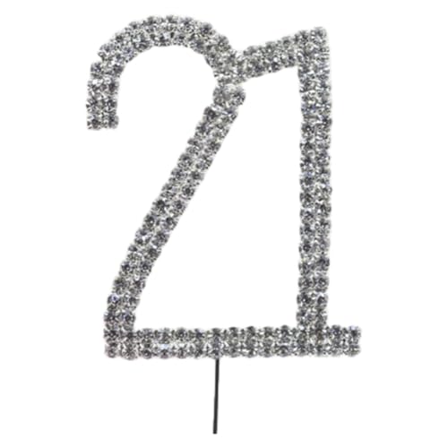 Kuchen Zahlen Deko 11.5 * 4.5cm Diamantenes Cake Topper Kuchen Hochzeitstag Tortenaufsatz Glitzer Silber Metall Strass Tortendeko für Jeden Alters Hochzeit Jahrestag Geburtstagsfeiern von SMTCM
