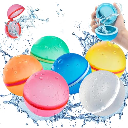 Wasserbomben Wiederverwendbar 6 Stück Wiederverwendbare Wasserbomben Wasserbomben Selbstschließend für Kinder und Erwachsene Wasserbomben Wiederverwendbar für Wasserschlachten, Familienaktivitäten Wasserbomben Wiederverwendbar 6 Stück Wiederverwendbare Wasserbomben Wasserbomben Selbstschließend für Kinder und Erwachsene Wasserbomben Wiederverwendbar für Wasserschlachten, Familienaktivitäten von SMTelegance