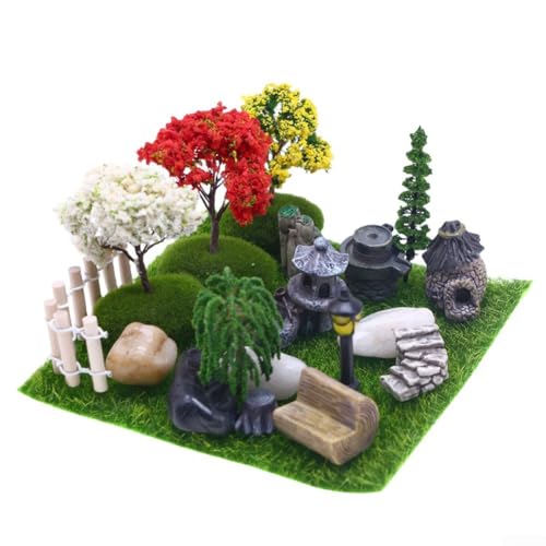 Dekorieren Sie Ihren Raum mit einem kompletten Set von 26 Mini-Zen-Gartenaccessoires von SMZhomeone