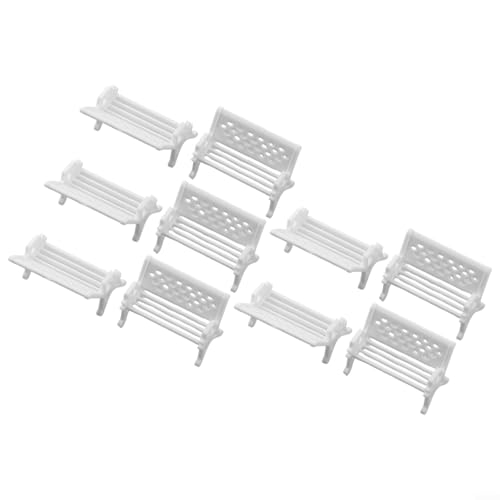 Mini-Parkstühle aus Kunststoff, perfekte Ergänzung für Puppenhäuser und kreative Gartenprojekte, erhältlich in Großpackung (L 10 Stück) von SMZhomeone