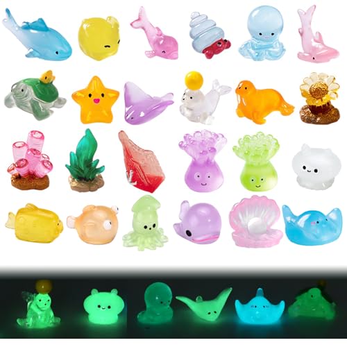 SNOMEL 24 Stück Ozean leuchtende Mini Harz Tiere, 24 Stile Miniatur Meer Kleine Mini Harz Figuren, Bulk Little Tiny Kunststoff Tiere für Garten Micro Landschaft Aquarium Puppenhaus Dekor SNOMEL 24 Stück Ozean leuchtende Mini Harz Tiere, 24 Stile Miniatur Meer Kleine Mini Harz Figuren, Bulk Little Tiny Kunststoff Tiere für Garten Micro Landschaft Aquarium Puppenhaus Dekor von SNOMEL