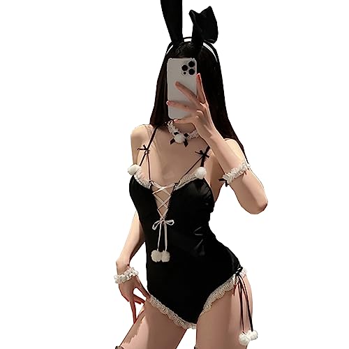 SNOMYRS Teddy Bodysuit Kawaii Bunny Senpai Anime Cosplay Lingerie Maid Outfit Halloween Kostüme Einteiler mit Hasenohren SNOMYRS Teddy Bodysuit Kawaii Bunny Senpai Anime Cosplay Lingerie Maid Outfit Halloween Kostüme Einteiler mit Hasenohren von SNOMYRS