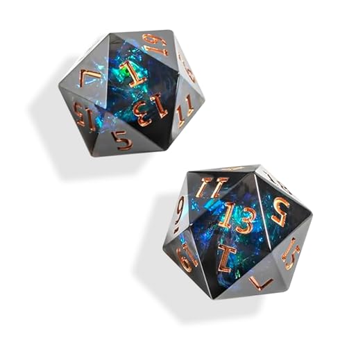 2 Stück Würfelset,Polyedrische D20 Würfel,für DND RPG Brettspiel Kartenspiel，Würfel 20 Seitig,Polyedrische Handgefertigt Kunstharz Scharfkantige,Geeignet für Rollenspiele und Tabletop-Spiele von SNONESIY