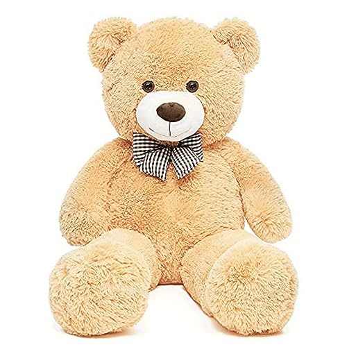 SNOWOLF Großer Teddybär 110 cm Plüschtier, riesiger Plüschbär niedlicher Bär Stofftier für Mädchen und Kinder (1.1m Lightbrown) von SNOWOLF