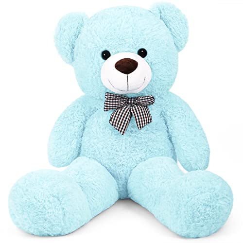 SNOWOLF Großer Teddybär 110 cm Plüschtier, riesiger Plüschbär niedlicher Bär Stofftier für Mädchen und Kinder (1.1m SkyBlue) von SNOWOLF