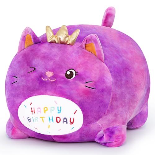SNOWOLF 40cm Nettes Meer Plüsch Spielzeug Schöne Weiche Ozean Gefüllte Tier Plüschtiere Spielzeug Puppen Geschenke für Kinder Mädchen Zimmer Dekor (PurpleCat) von SNOWOLF