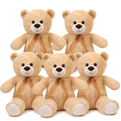 SNOWOLF 5pcs Teddybär Plüsch Kuschelbär Plüschbär mit Knopfaugen Weiches Nette Bär Puppe Tier Spielzeug Geschenk für Kinder Jungen Mädchen am Geburtstag Weihnachten Valentinstag 40m, Hellbraun SNOWOLF 5pcs Teddybär Plüsch Kuschelbär Plüschbär mit Knopfaugen Weiches Nette Bär Puppe Tier Spielzeug Geschenk für Kinder Jungen Mädchen am Geburtstag Weihnachten Valentinstag 40m, Hellbraun von SNOWOLF