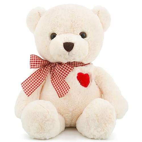 SNOWOLF BelleBear Plüschtier Lange Kissen Große Squishy Plüschtiere Soft Kawaii Stuff Kuscheltier Entzückende Umarmungskissen für Kinder (35cm, weiß) von SNOWOLF