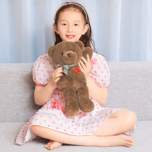 SNOWOLF BelleBear Plüschtier Lange Kissen Große Squishy Plüschtiere Weiche Kawaii Stuff Kuscheltier Entzückende Umarmungskissen für Kinder (35cm, braun) von SNOWOLF