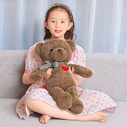 SNOWOLF BelleBear Plüschtier Lange Kissen Große Squishy Plüschtiere Weiche Kawaii Stuff Kuscheltier Entzückende Umarmungskissen für Kinder (50cm, braun) von SNOWOLF