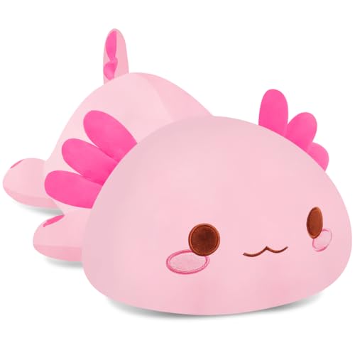 SNOWOLF Nette Axolotl Plüsch Umarmung Kissen Gefüllte Tiere Spielzeug, Kawaii Plüsch Spielzeug Super Soft Cartoon Wurf Kissen für Mädchen für Jungen Brithday Geschenk (30cm, Pink) von SNOWOLF