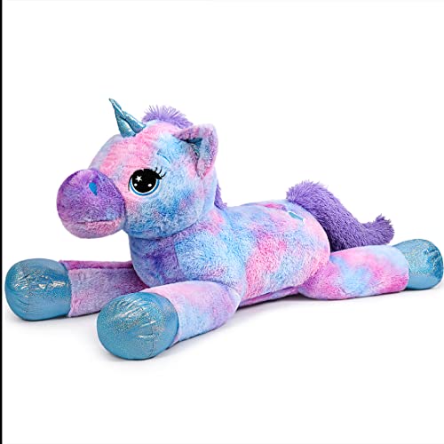 SNOWOLF Plüsch Spielzeug Einhorn Großes Plüsch Tier Spielzeug Plüsch Kissen Großes Pferd Plüsch Fluffy mehrfarbiges Einhorn Geschenk für Kinder Mädchen Jungen, Valentinstag, Weihnachten(Blau,60cm) SNOWOLF Plüsch Spielzeug Einhorn Großes Plüsch Tier Spielzeug Plüsch Kissen Großes Pferd Plüsch Fluffy mehrfarbiges Einhorn Geschenk für Kinder Mädchen Jungen, Valentinstag, Weihnachten(Blau,60cm) von SNOWOLF