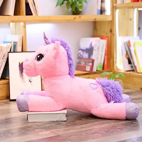SNOWOLF Plüsch Spielzeug Einhorn Großes Plüsch Tier Spielzeug Plüsch Kissen Großes Pferd Plüsch flauschige Einhorn Plüsch Puppe Geschenk für Kinder Mädchen Jungen, Valentinstag, Weihnachten(Rosa,60cm) von SNOWOLF