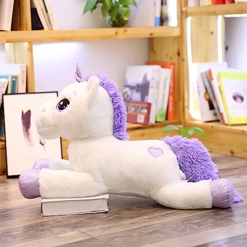 SNOWOLF Plüsch Spielzeug Einhorn Großes Plüsch Tier Spielzeug Plüsch Kissen Großes Pferd Plüsch flauschige Einhorn Plüsch Puppe Geschenk für Kinder Mädchen Jungen, Valentinstag, Weihnachten(weiß,60cm) von SNOWOLF