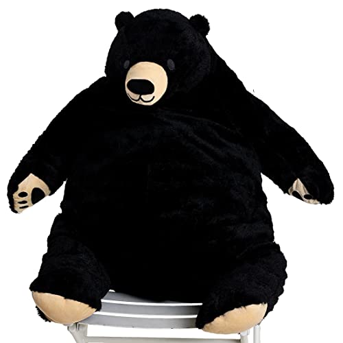 SNOWOLF Riesen Simulation 100cm Bär Spielzeug Gefüllte Tier Plüsch Puppe Riesige Kuschel Teddybär für Wohndekoration Valentinstag Geburtstagsgeschenk (100cm, schwarz) von SNOWOLF