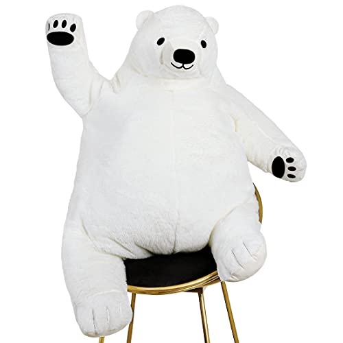 SNOWOLF Riesen Simulation 60cm Bär Spielzeug Gefüllte Tier Plüsch Puppe Riesige Kuschel Teddybär für Home Dekoration Valentinstag Geburtstagsgeschenk (60cm, weiß) von SNOWOLF