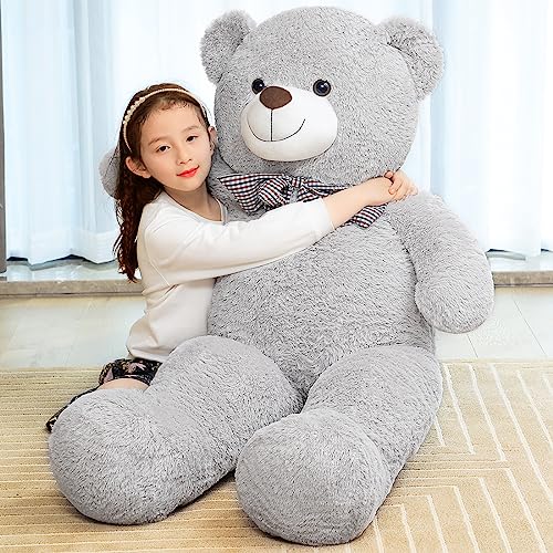SNOWOLF Riesen XXXL Teddybär 145cm Riesen Weiches Spielzeug groß Stofftier Plüschtier Plüschbär Kuschelbär Teddy Bär Geschenk (1.4m, Grau) von SNOWOLF