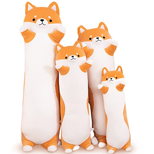 SNOWOLF Shibainu Lange Plüsch Kissen Nette gefüllte Tier Spielzeug Plüsch Weiche Umarmung Körper Kissen Geschenk für Kinder und Familie (Shibainu, 130cm) von SNOWOLF