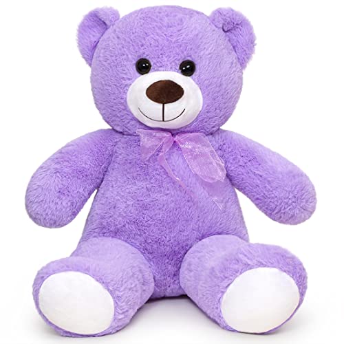 SNOWOLF Teddybär Plüsch Kuschelbär Plüschbär mit Knopfaugen Weiches Nette Bär Puppe Tier Spielzeug Geschenk für Kinder Jungen Mädchen am Geburtstag Weihnachten Valentinstag（60m, Lila） von SNOWOLF