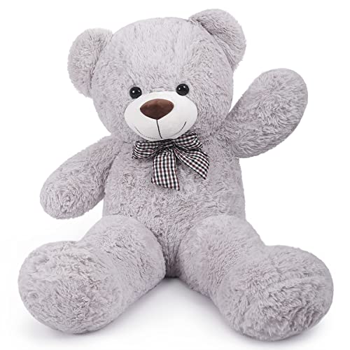 SNOWOLF 110cm XXL Teddybär Riesen Weiches Spielzeug groß Stofftier Plüschtier Plüschbär Kuschelbär Teddy Bär Geschenk (1.1m, Grau) von SNOWOLF