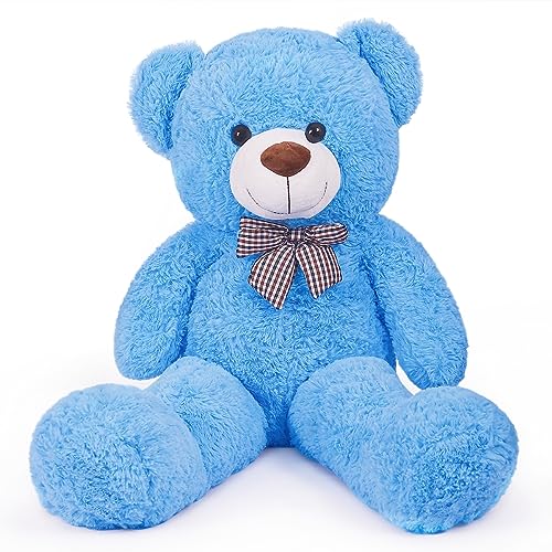 SNOWOLF XXL Teddybär 110cm Riesen Weiches Spielzeug groß Stofftier Plüschtier Plüschbär Kuschelbär Teddy Bär Geschenk (1.1m, Blau) von SNOWOLF